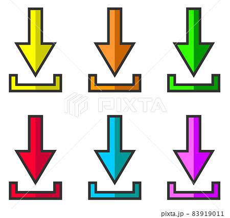 ダウンロードを示す複数の種類別アイコン 83919011