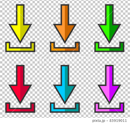 ダウンロードを示す複数の種類別アイコン 83919011