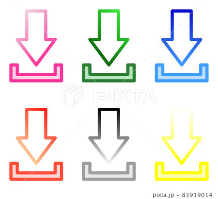 ダウンロードを示す複数の種類別アイコン 83919014