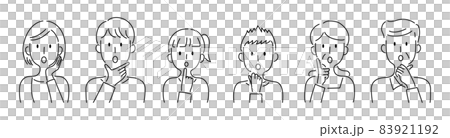 Vector illustration set of a family with a surprised face Vector illustration set of a family with a surprised face 83921192