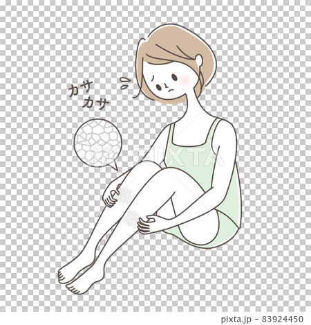 乾燥して肌がカサカサになり悩む女性 乾燥して肌がカサカサになり悩む女性 83924450