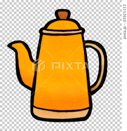 レトロな雰囲気のティーポット キッチンツール・調理器具のかわいい手描きイラスト素材 レトロな雰囲気のティーポット キッチンツール・調理器具のかわいい手描きイラスト素材 83925153
