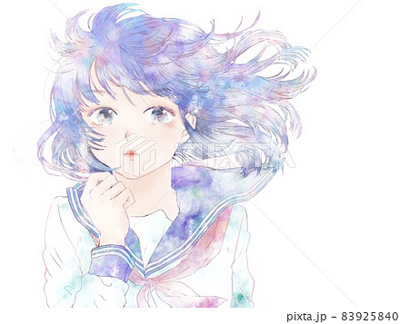 拳を握って決意する女子学生のイラスト素材