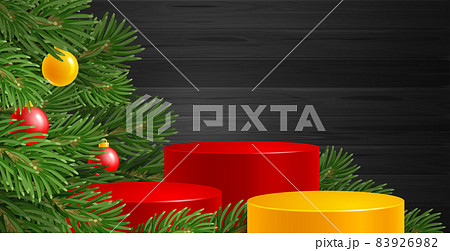 Christmas And New Year Festive Advertising Background With Product Podium Christmas And New Year Festive Advertising Background With Product Podium 83926982