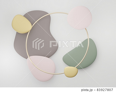 3d render of premium abstract geometric shapes and pastel luxury gravel on white background. 3d render of premium abstract geometric shapes and pastel luxury gravel on white background. 83927807