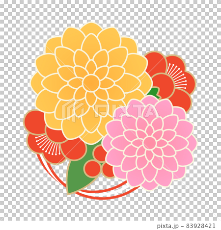 Japanese style flower illustration - Stock Illustration [83928421] - PIXTA