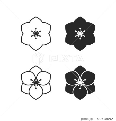 Icon of flower with six petals, logo template Icon of flower with six petals, logo template 83930692