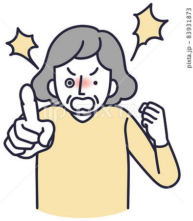 怒るシニア 女性 シンプルイラスト 怒るシニア 女性 シンプルイラスト 83931873
