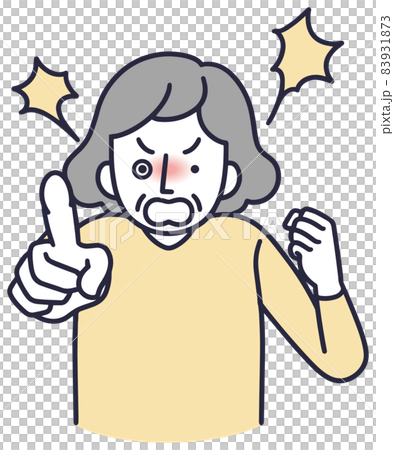 Angry senior female simple illustration Angry senior female simple illustration 83931873