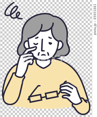 老眼 女性 シンプルイラストのイラスト素材 9311
