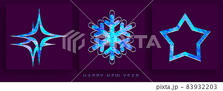Christmas abstract texture snowflakes in blue and purple shade, design component 83932203