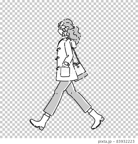 Walking woman full body sideways mask Walking woman full body sideways mask 83932223