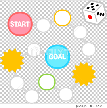 Sugoroku 遊戲板和骰子 Sugoroku 遊戲板和骰子 83932346