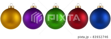 Christmas balls isolated on white background. Happy New Year baubles bombs bulbs colorful decoration. Multicolored Glass balls. Poster, banner, brochure design for christmas tree. Christmas balls isolated on white background. Happy New Year baubles bombs bulbs colorful decoration. Multicolored Glass balls. Poster, banner, brochure design for christmas tree. 83932746