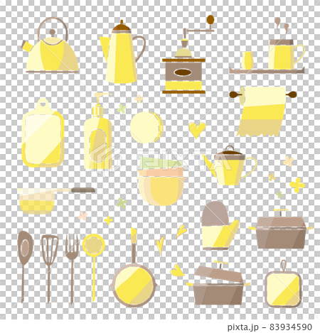 Kitchen utensil set lineless yellow 83934590