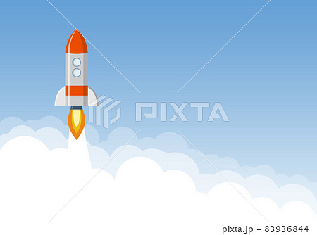 Rocket takes off into outer space Rocket takes off into outer space 83936844