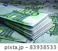 European money. European euro banknotes. 100 EUR euro bills. 83938533