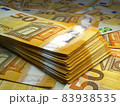 European money. European euro banknotes. 50 EUR euro bills. 83938535