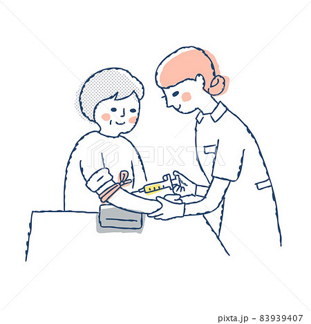 注射をしている看護師と患者 83939407