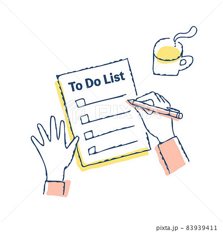 To do listに記入しているシーン 83939411