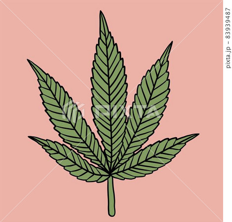 simplicity cannabis leaf freehand drawing flat design. 83939487