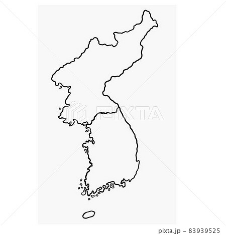 Doodle freehand drawing of North and South Korea map. Doodle freehand drawing of North and South Korea map. 83939525