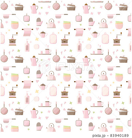 キッチン用品のパターン柄  ピンク 83940189