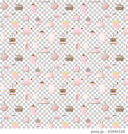 キッチン用品のパターン柄  ピンク 83940189