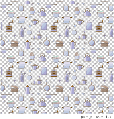 Pattern pattern blue of kitchen utensils Pattern pattern blue of kitchen utensils 83940195