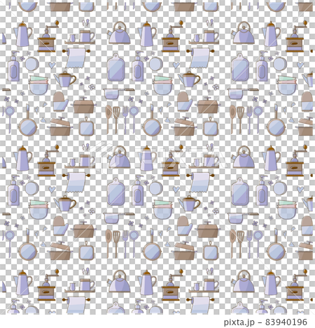 Pattern pattern blue of kitchen utensils Pattern pattern blue of kitchen utensils 83940196