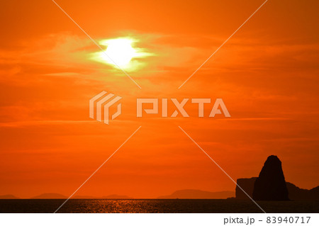 五島灘、角力灘、大角力の夕景 83940717