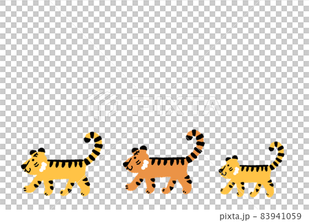 New Year's card illustration of three tigers New Year's card illustration of three tigers 83941059