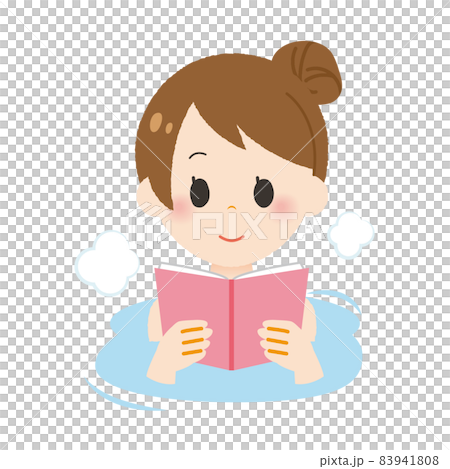 お風呂に入って読書する女性 83941808