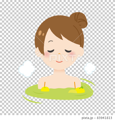 柚子湯につかる女性 83941813