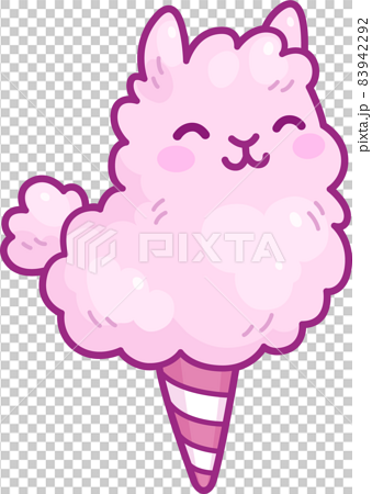 Kawaii cotton candy llama - Stock Illustration [83942292] - PIXTA