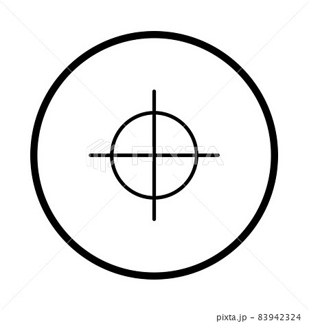 Black line icon in scope or crosshair shape 83942324