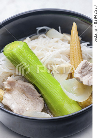 soup pho with vegetables and rice noodles soup pho with vegetables and rice noodles 83942527