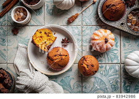 Homemade pumpkin muffins Homemade pumpkin muffins 83942986