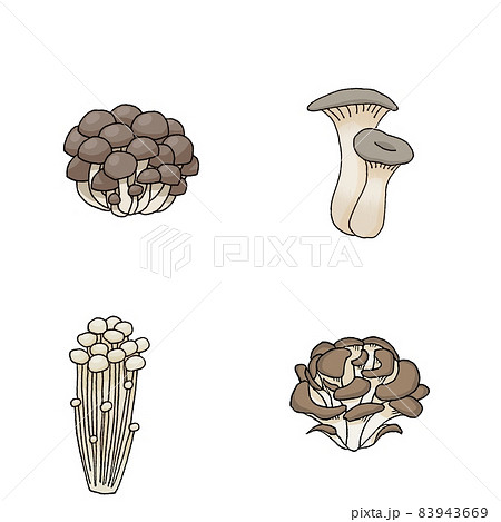 秋の味覚キノコのイラスト詰め合わせ 83943669
