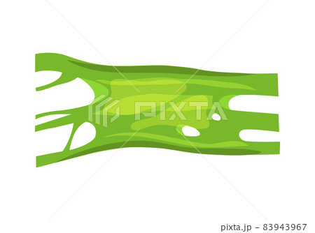 Green sticky slime. Stretched.Chewing gum.Vector cartoon illustration on a white isolated background. Green sticky slime. Stretched.Chewing gum.Vector cartoon illustration on a white isolated background. 83943967