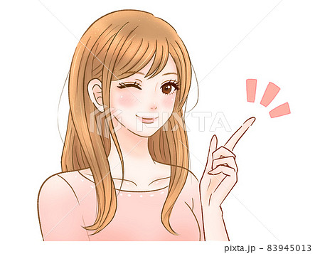 ウインクする大人の女性のイラスト素材のイラスト素材