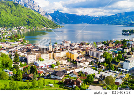 Gmunden aerial view, Salzkammergut 83946318