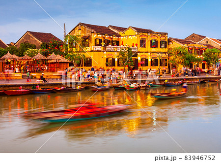 Hoi An ancient town riverfront 83946752