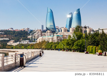 Baku boulevard, Caspian sea Baku boulevard, Caspian sea 83946811