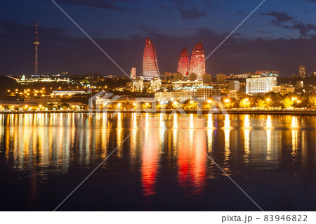 Baku skyline at night, Azerbaijan Baku skyline at night, Azerbaijan 83946822
