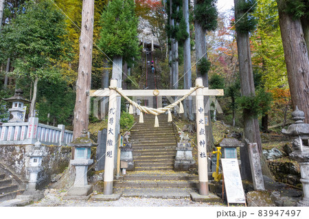 妙義山 中之嶽神社参道石段 妙義山 中之嶽神社参道石段 83947497