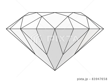 graphic contour diamond isolated on white, simple polygonal brilliant, 3d render graphic contour diamond isolated on white, simple polygonal brilliant, 3d render 83947658