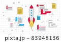 Creative Illustration For Business Startup Concept With Rocket Spaceship And Documents Icons 83948136