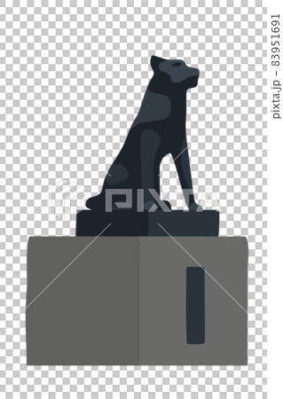 Illustration of the statue of Hachiko, a faithful dog in Shibuya, Tokyo, Japan, a landmark for sightseeing 83951691