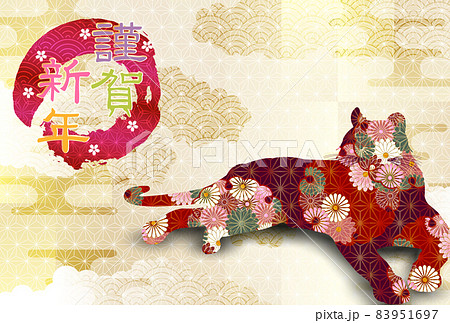 寅　年賀状　富士山　背景  83951697